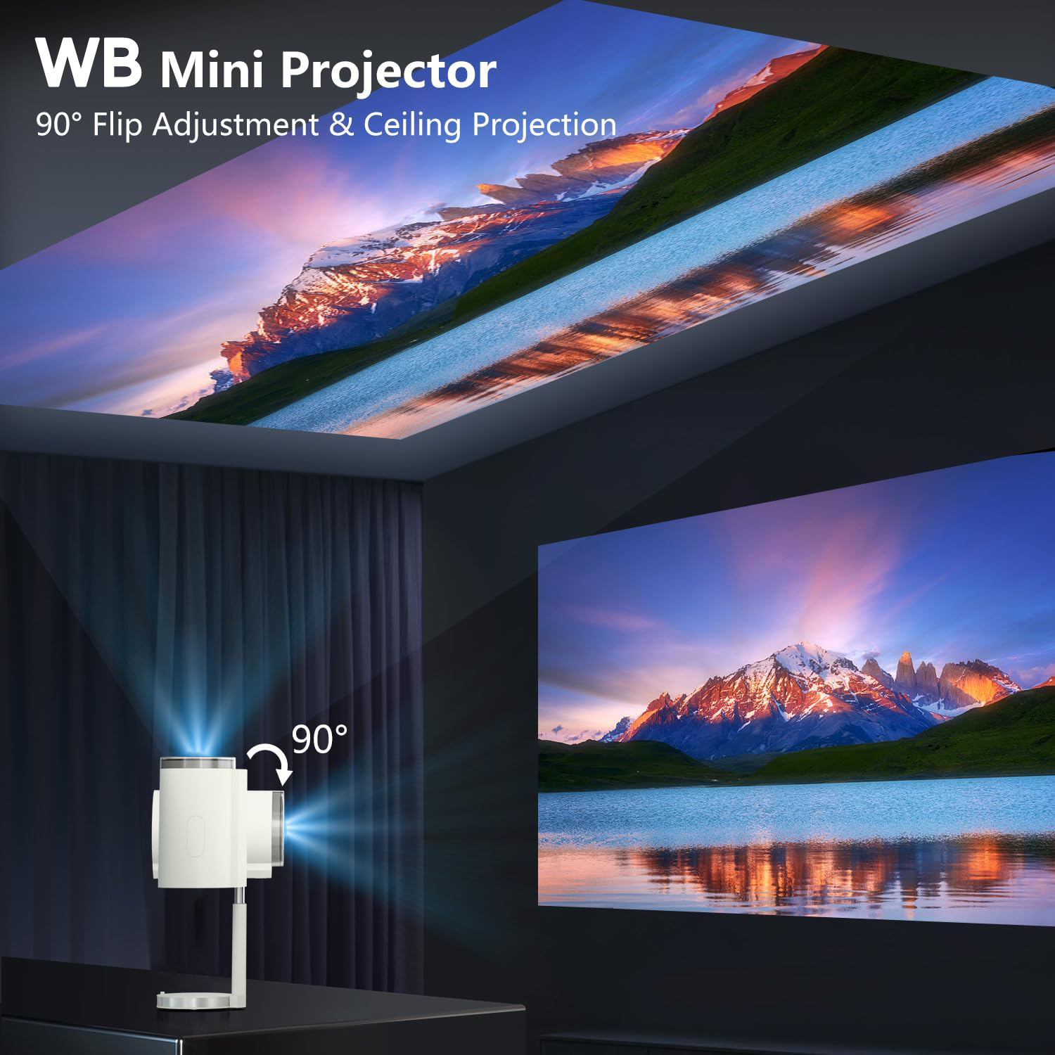 MB03 - ANDROID 13 SMART PORTABLE MINI PROJECTOR WITH 4K, WIFI & BLUETOOTH HIGH QUALITY DISPLAY,BUILT-IN SPEAKER